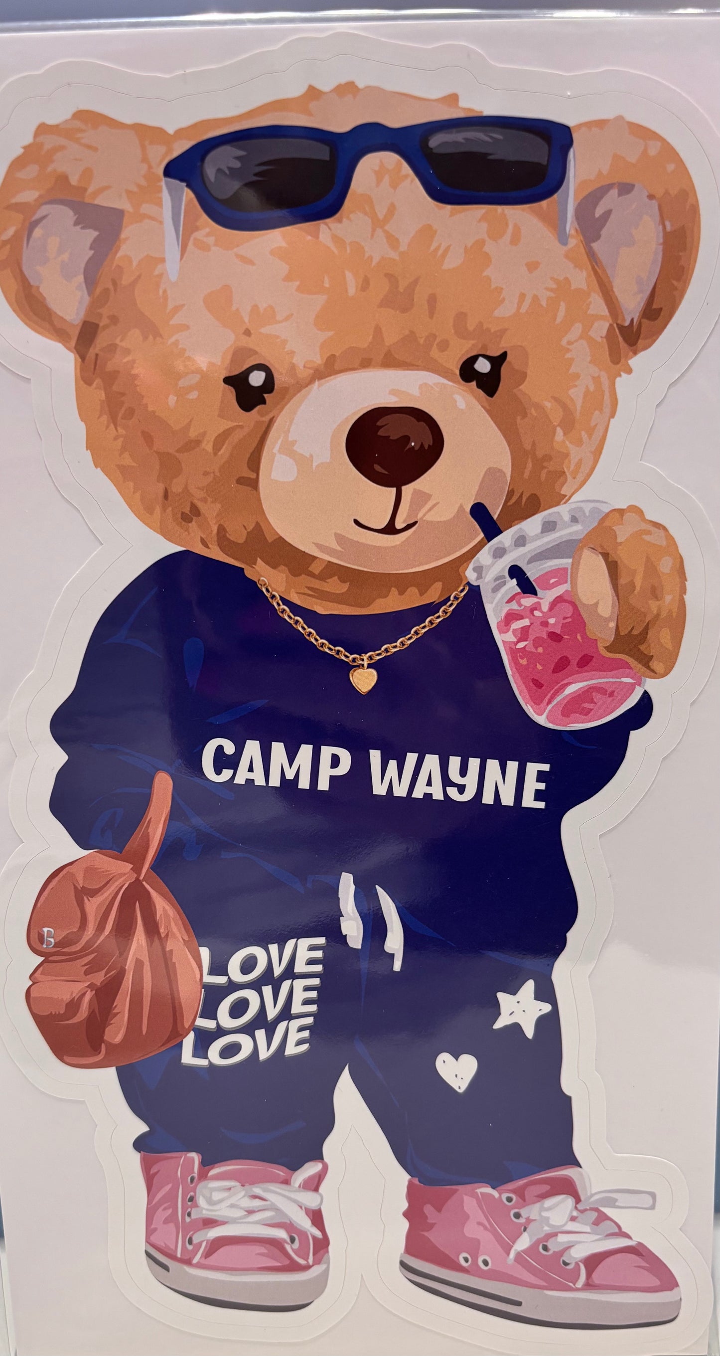 Large Camp Bear Removable Vinyl Sticker