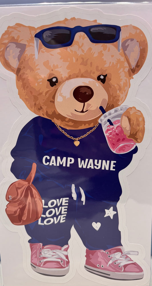 Large Camp Bear Removable Vinyl Sticker