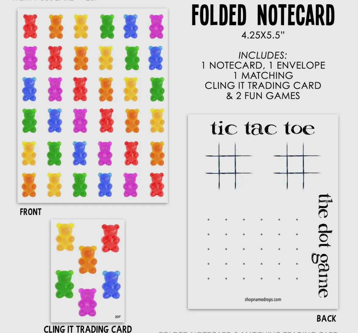 Camp fold over cards with cling it