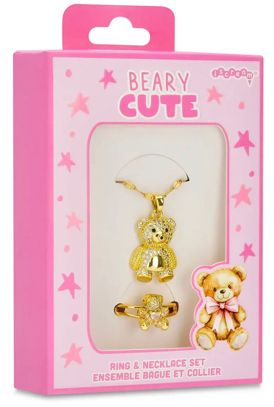 Bear Charm Necklace & Ring Set