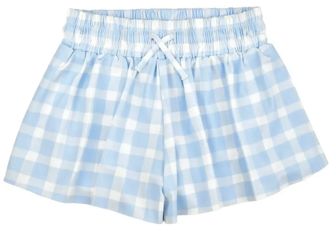 Blue Gingham Butterfly Shorts
