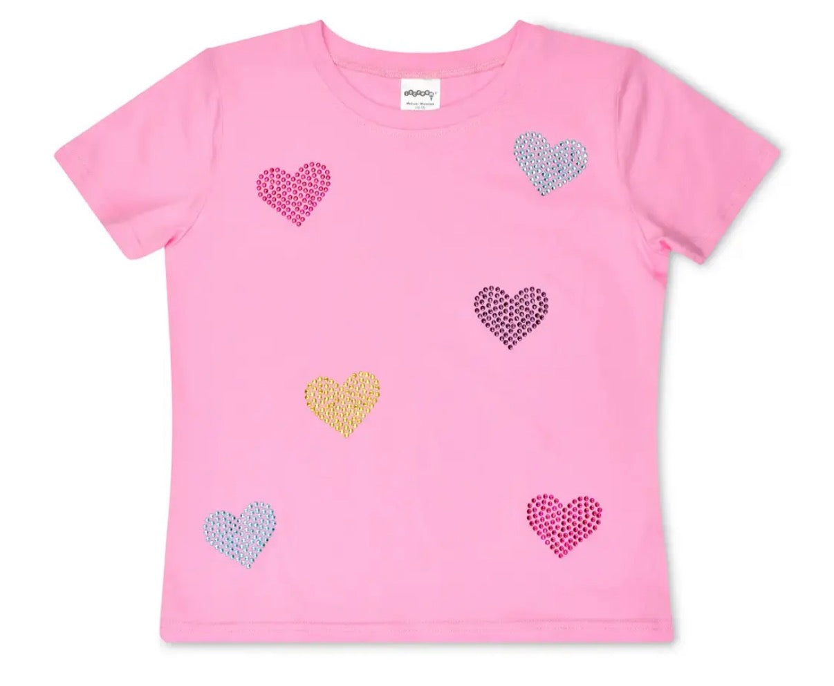 Sparkling Hearts Pink Tee
