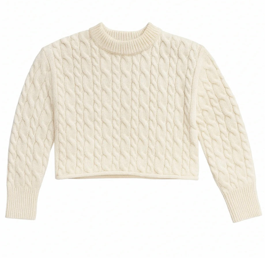 Katie J Briar cream cableknit sweater