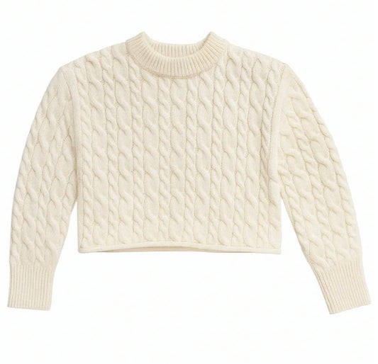 Katie J Briar cream cableknit sweater