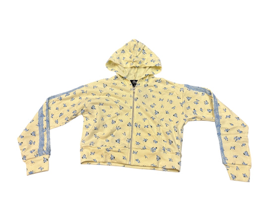 Yellow w Blue Roses Zip Up
