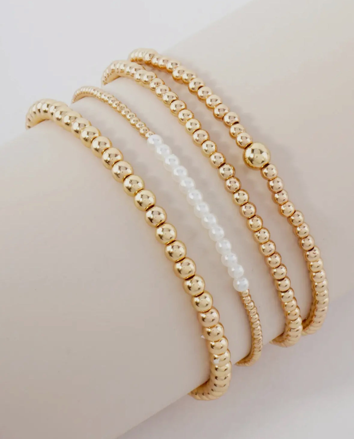 4PC-Set Metallic Beads and Pearls