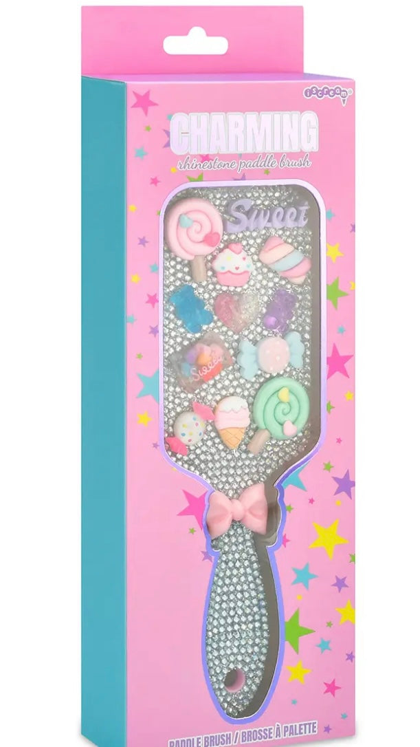 Charming Rhinestone Paddle Brush