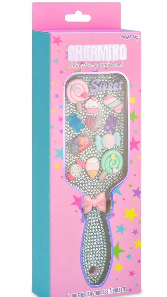 Charming Rhinestone Paddle Brush