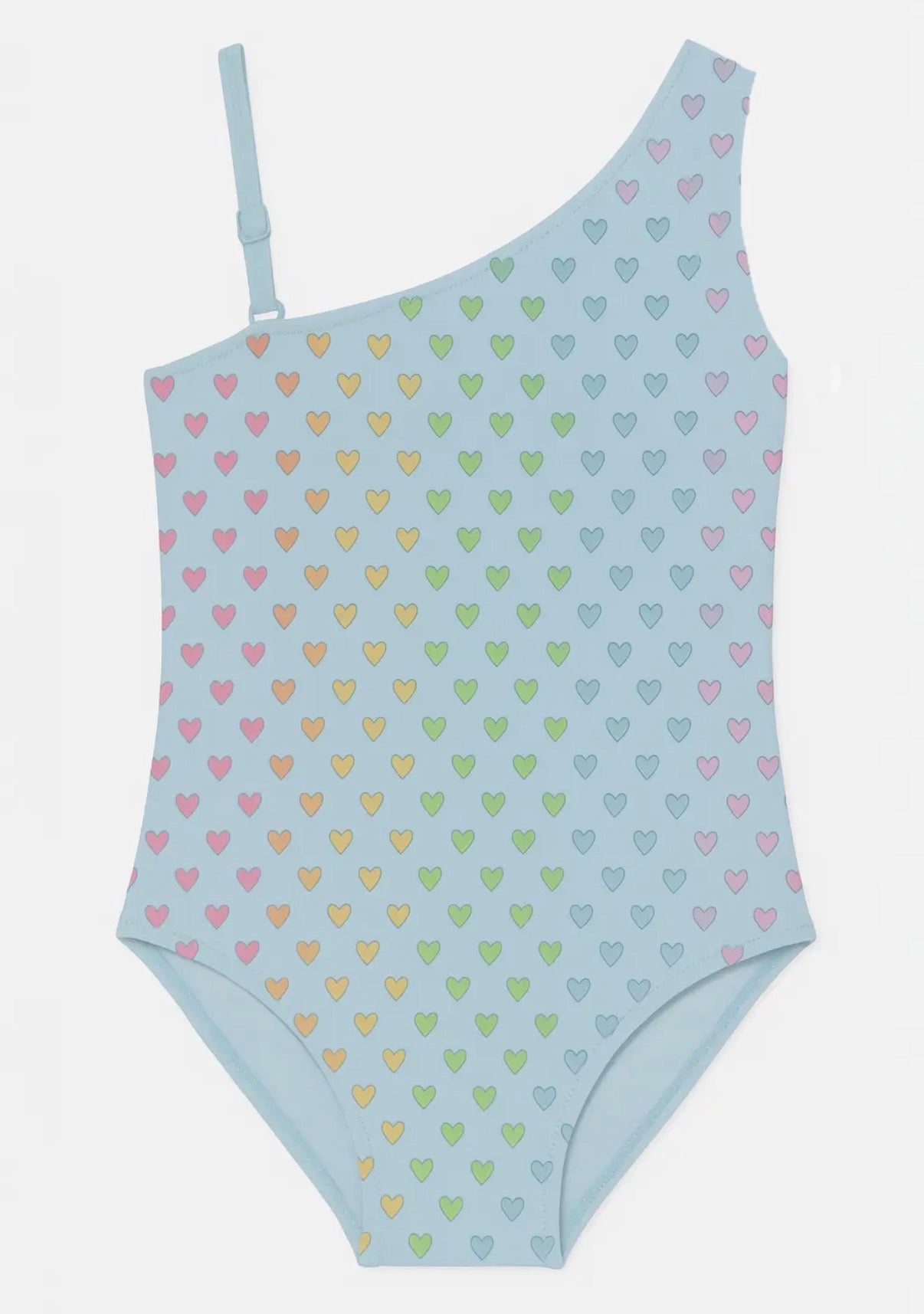1 shoulder one piece heart bathing suit