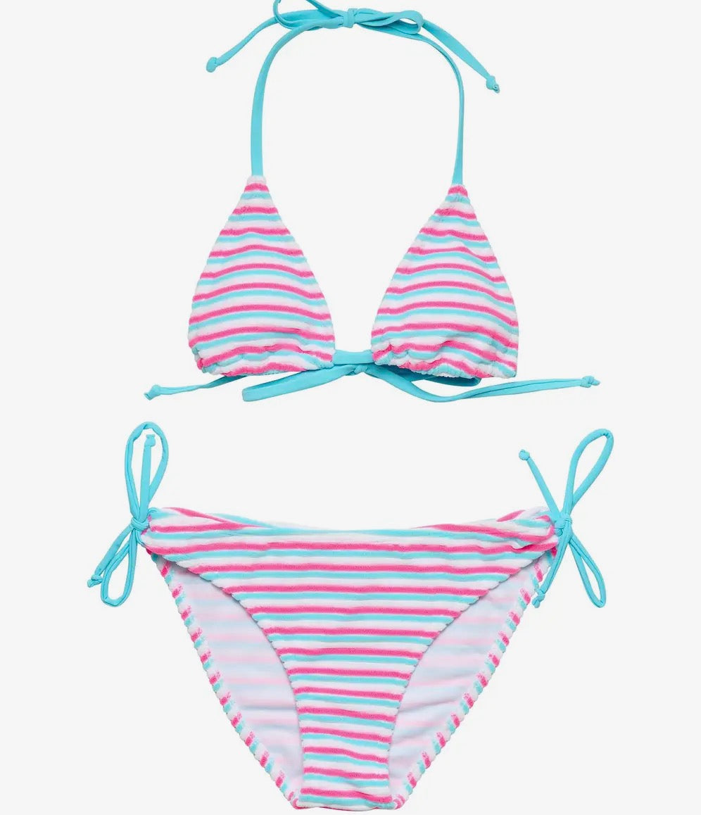 Sorbet stripe triangle bikini