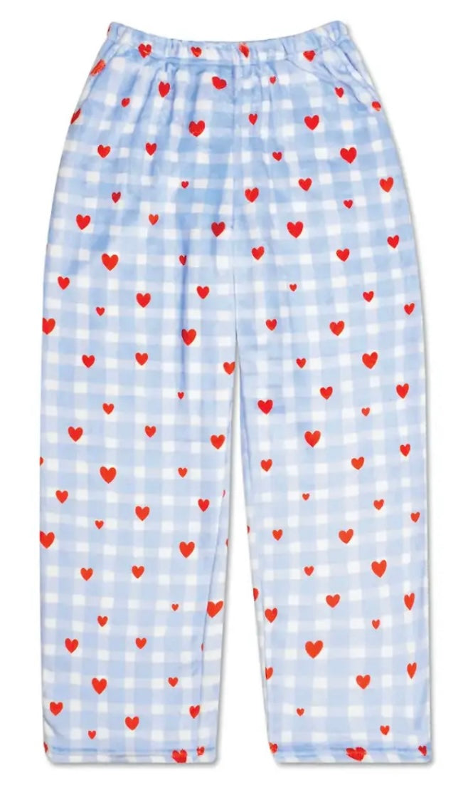 Gingham Hearts Plush Pant