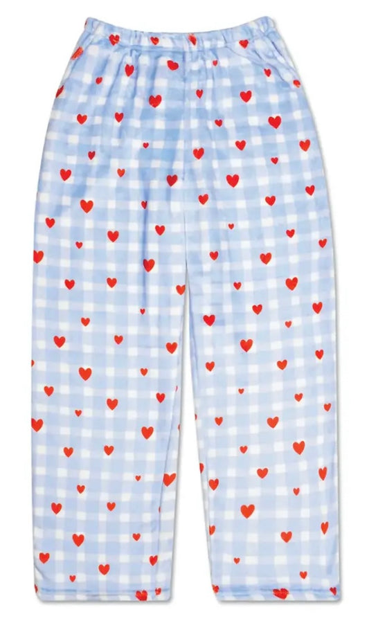 Gingham Hearts Plush Pant