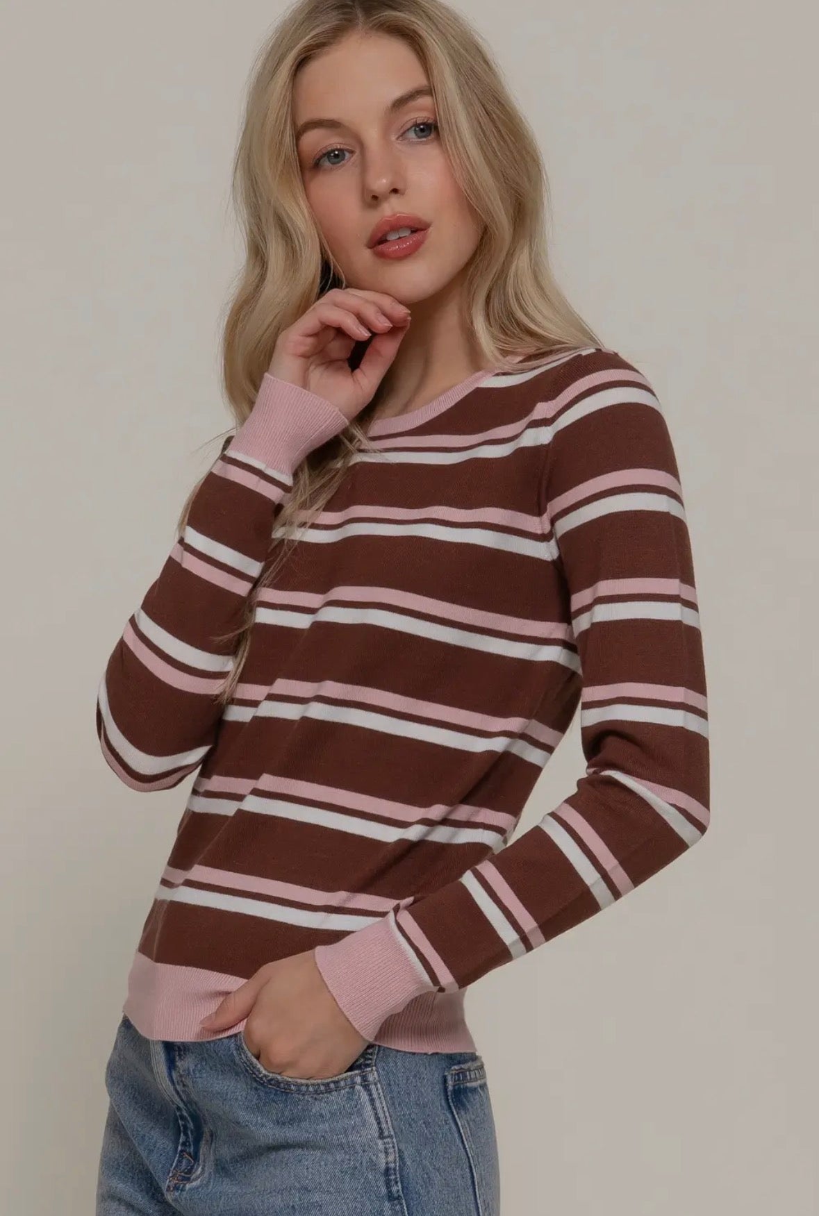 Brown Stripe sweater