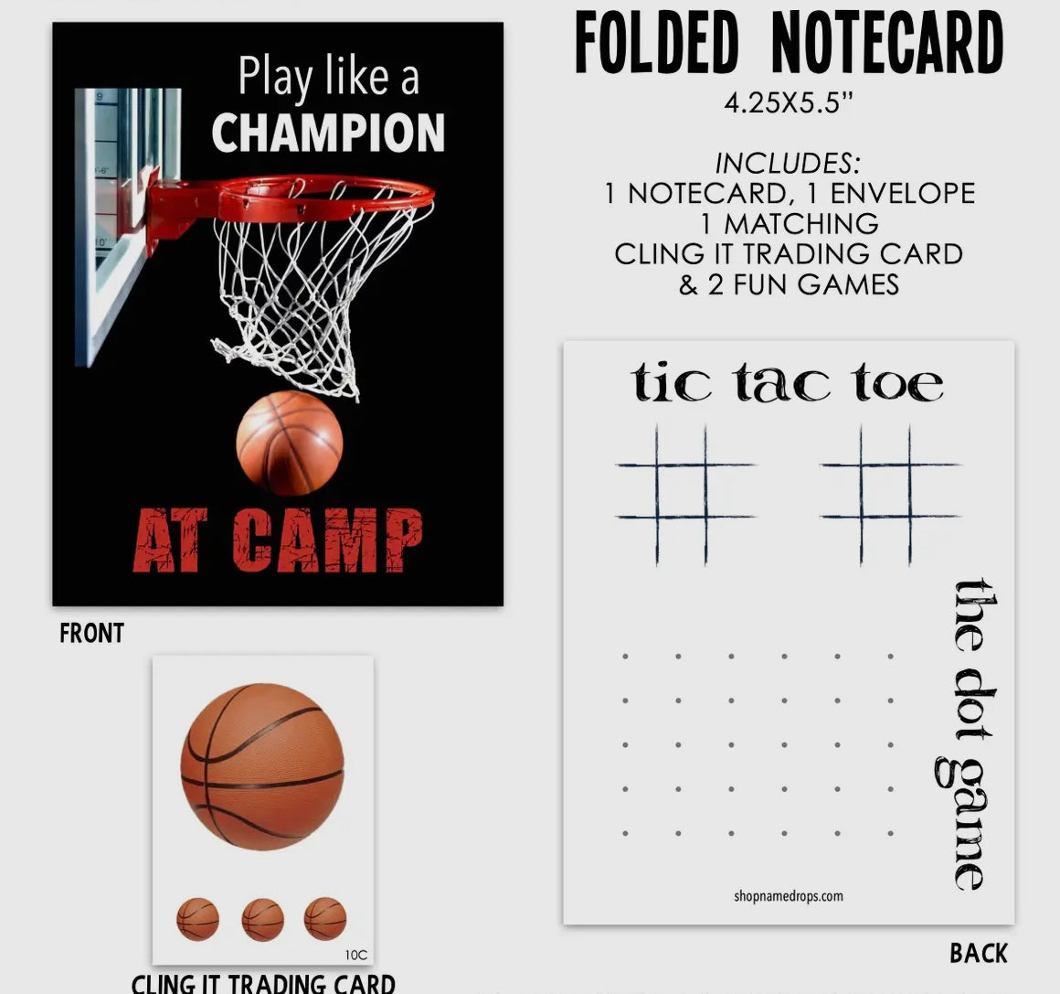 Camp fold over cards with cling it