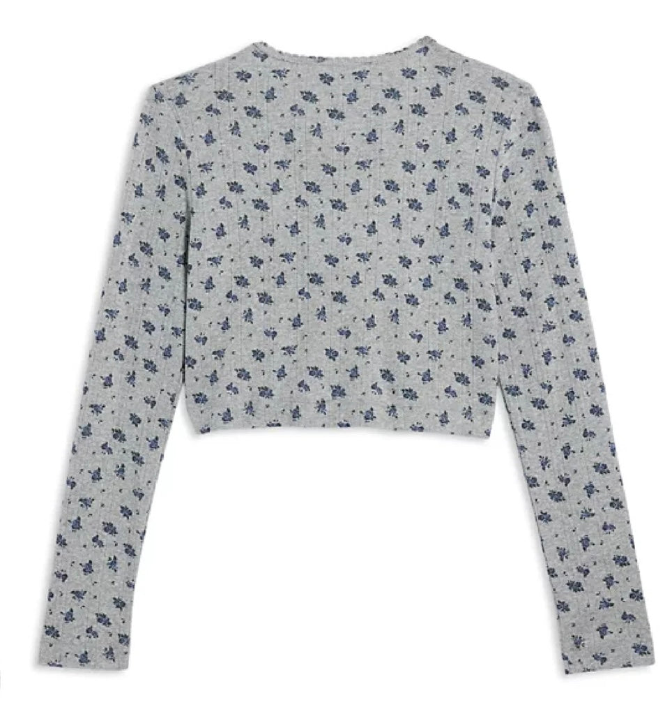 Marina grey navy floral cardigan
