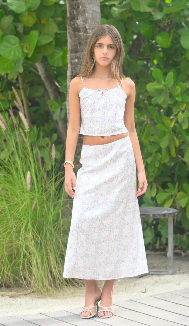 Katie J floral silk skirt