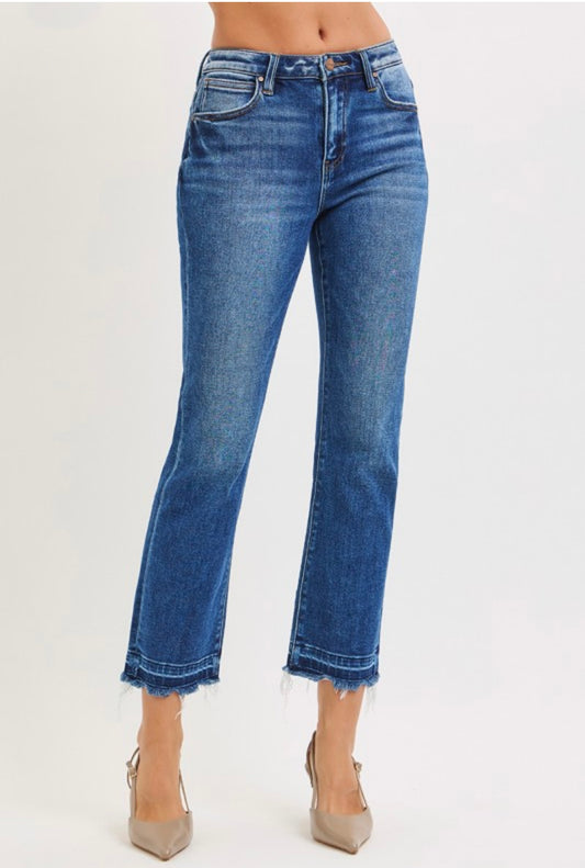 High Rise- Crop Straight Jeans