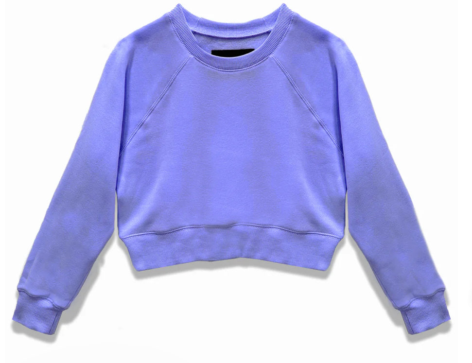 Dylan lavender crop crew sweatshirt