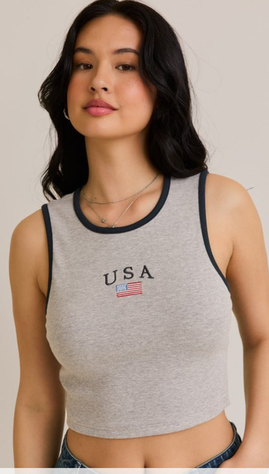 Le Lis USA ribbed tank