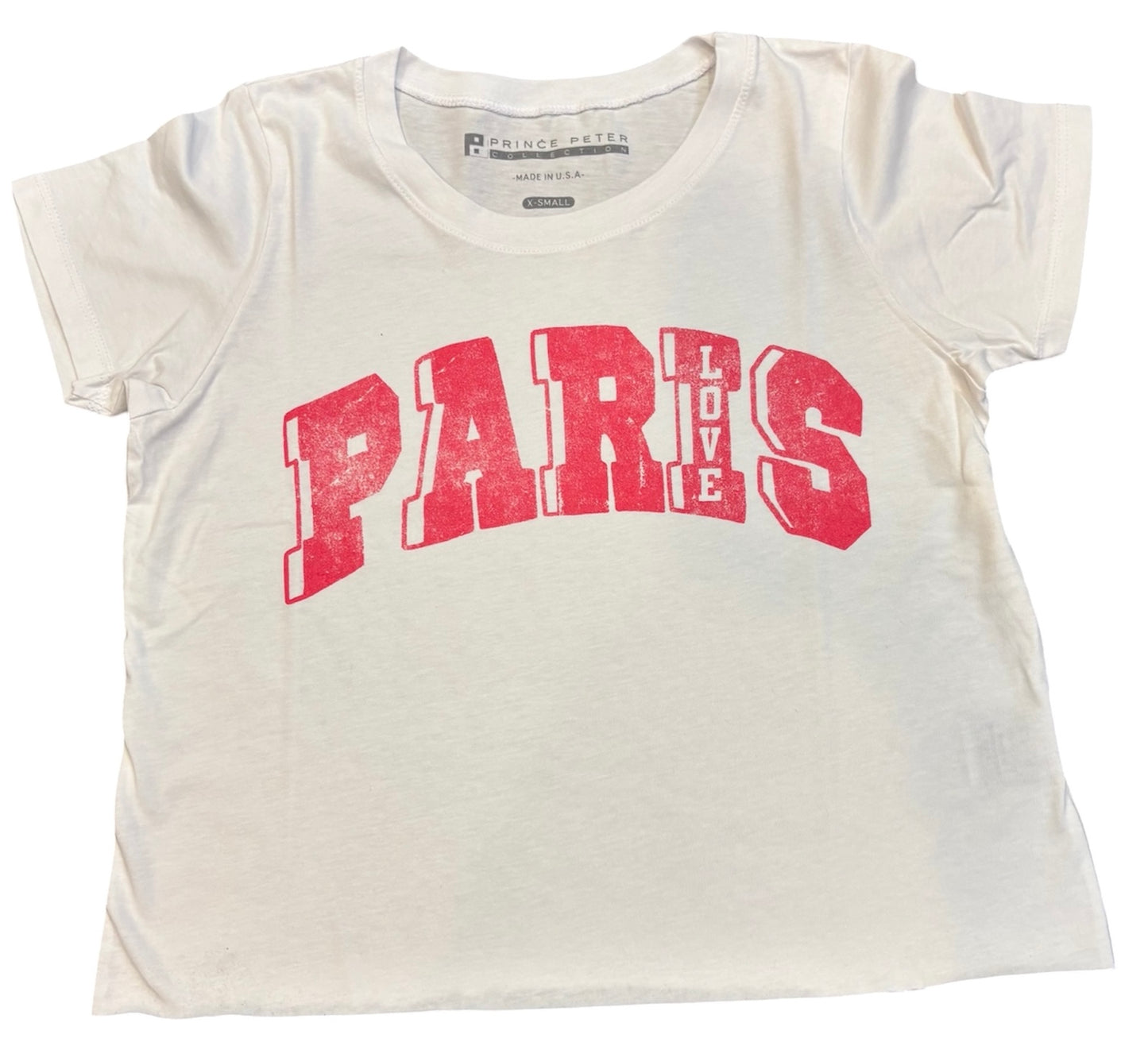 Paris Love Oversized Crop Tee