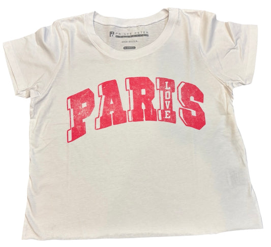 Paris Love Oversized Crop Tee