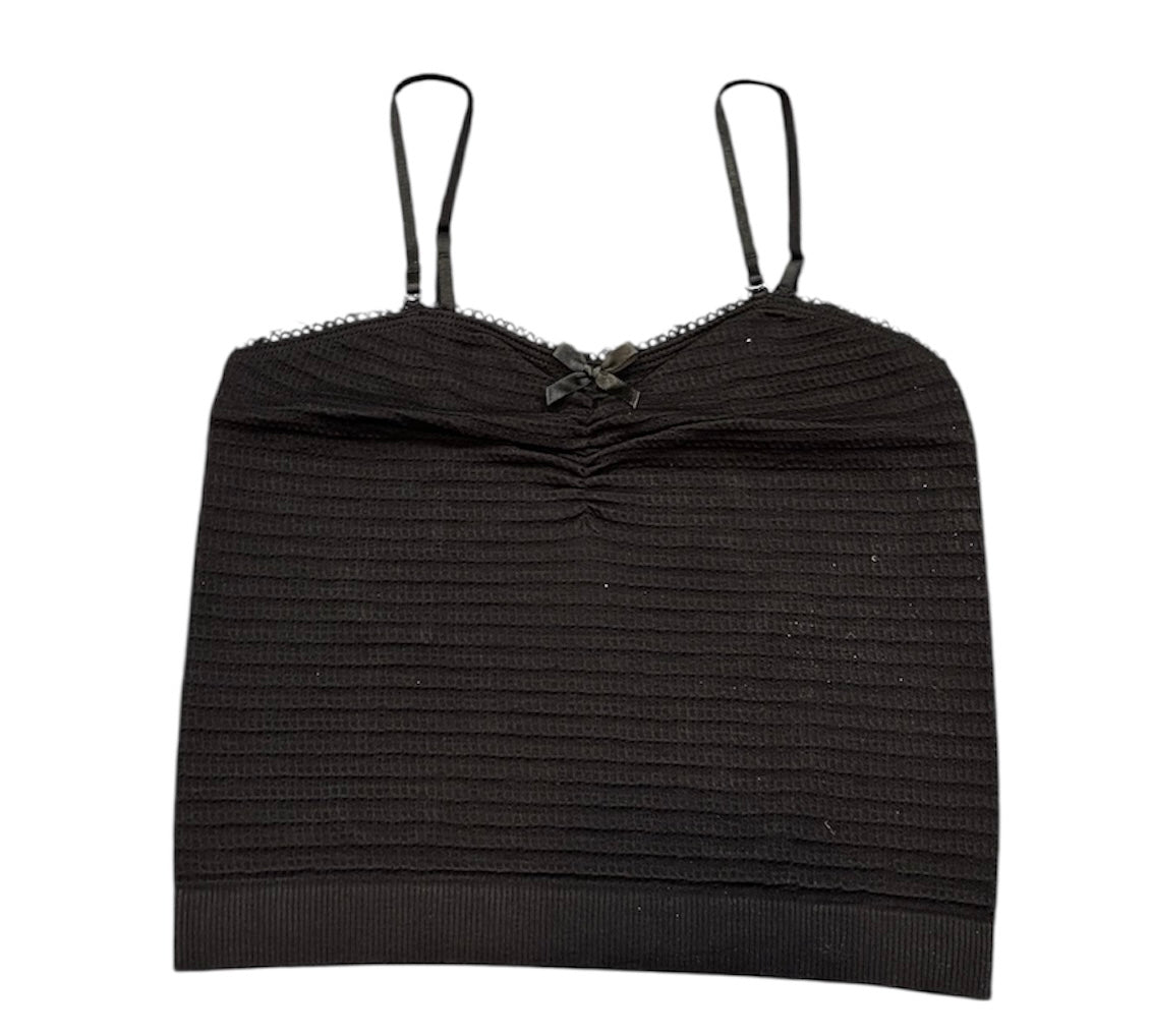 Textured Cinched Seamless Cami w/ Bow