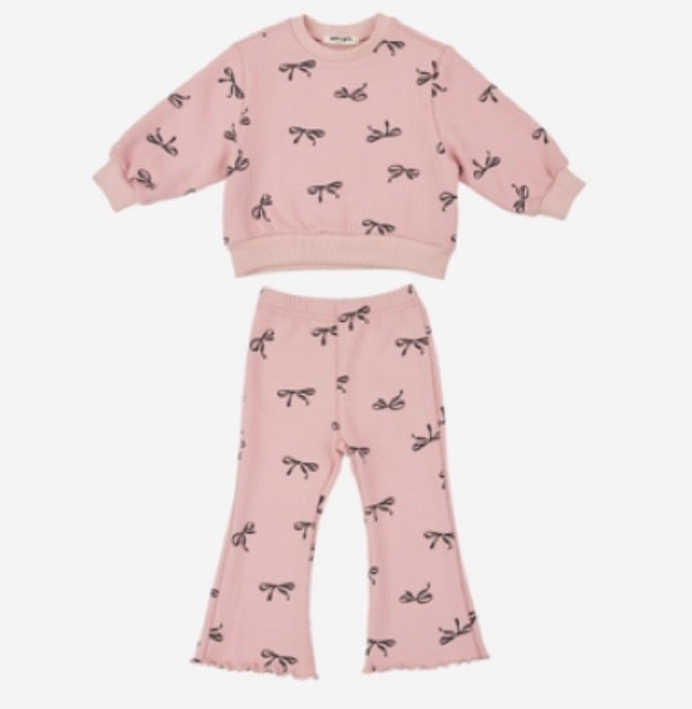 Light Pink w Black Bows Set