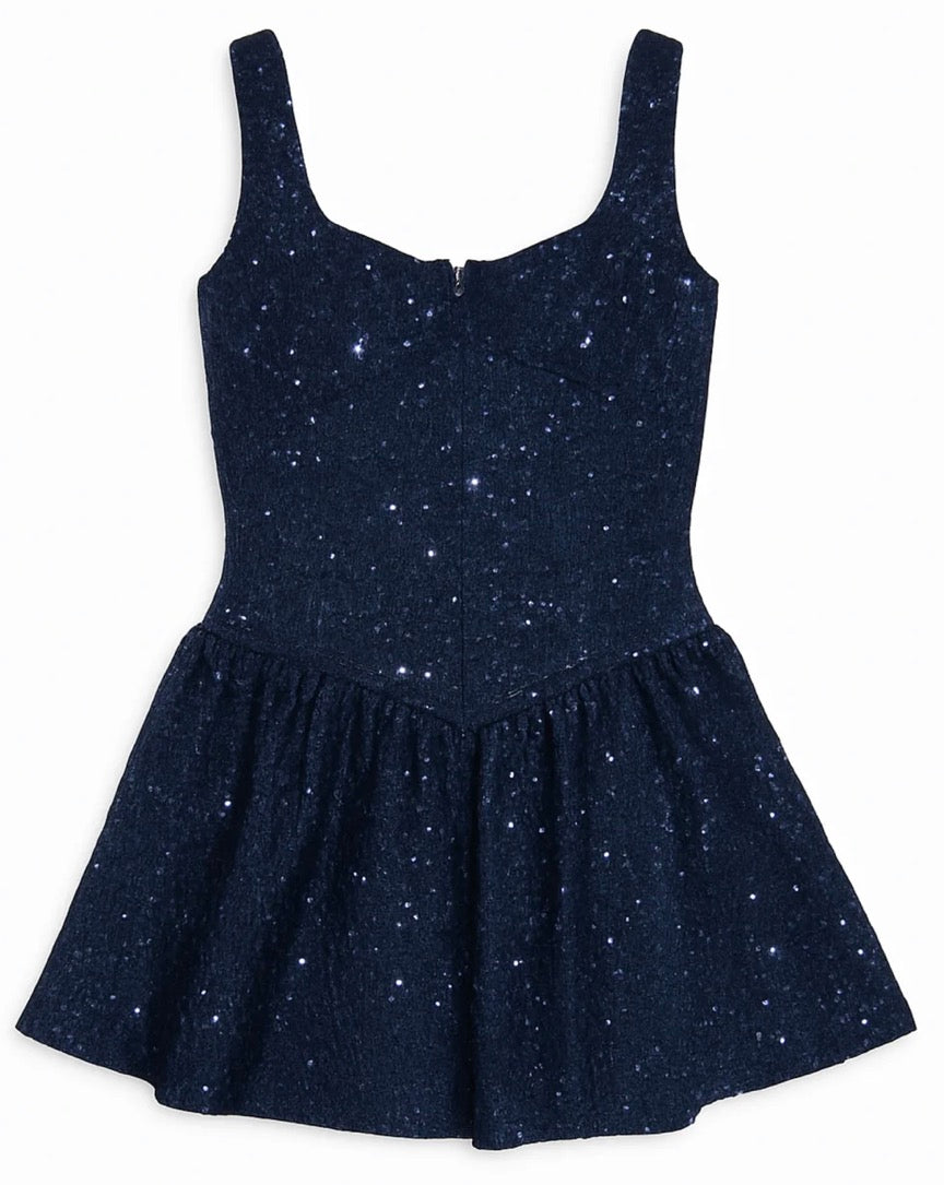 Zena dress navy sequin