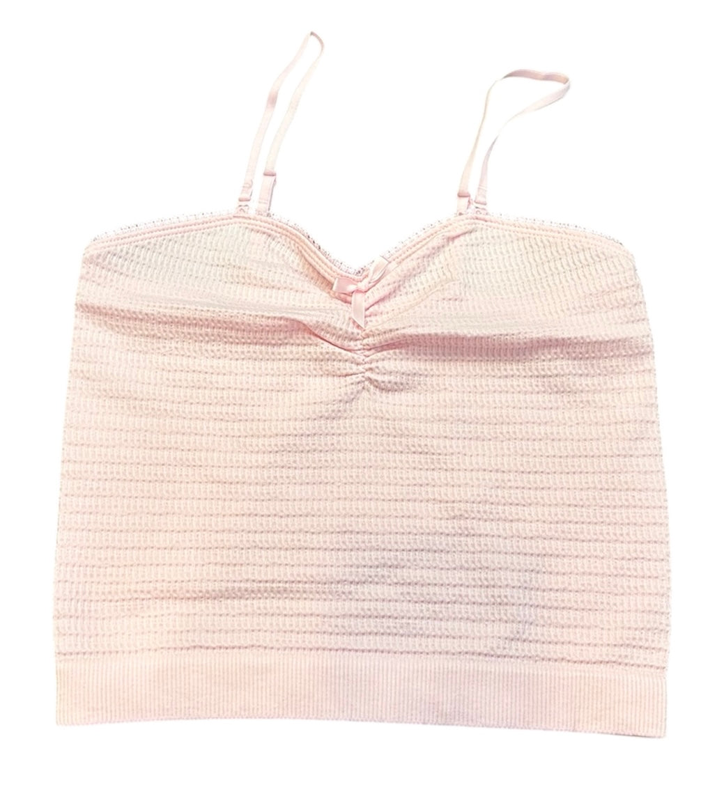 Textured Cinched Seamless Cami w/ Bow