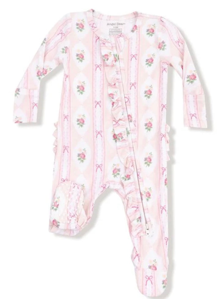 Angel Dear vintage roses footie