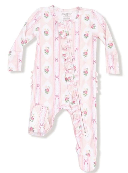 Angel Dear vintage roses footie