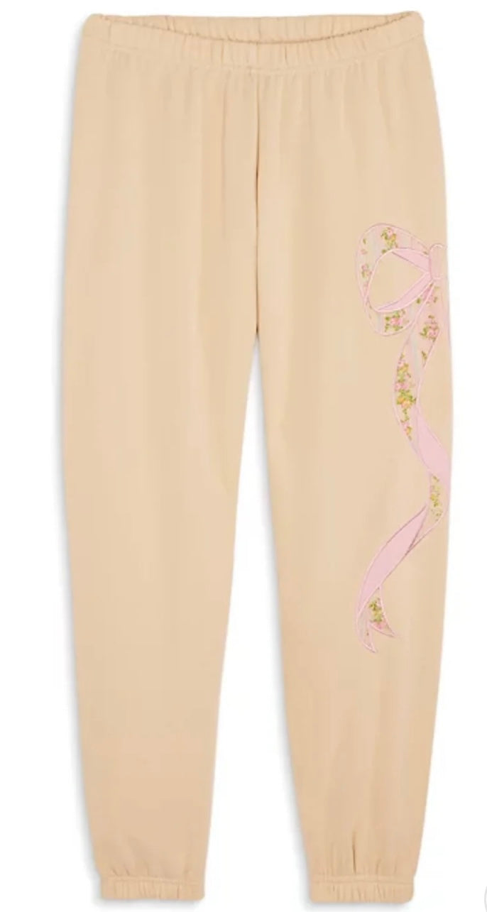 Dylan bow taupe shabby floral pant