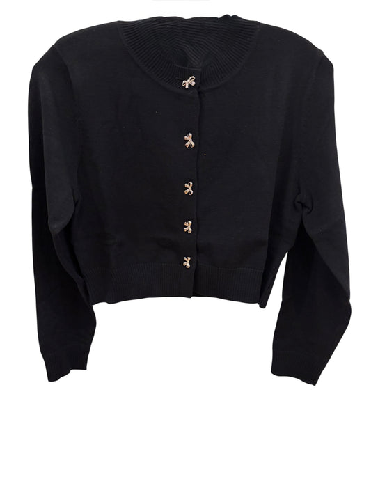 Black Bow Button Cardigan