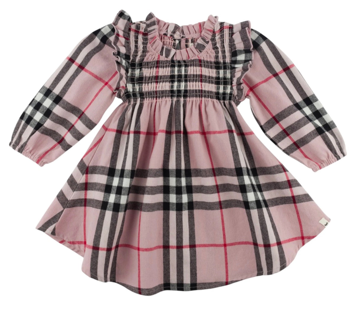 Mini tartan ruffle Anna pink dress