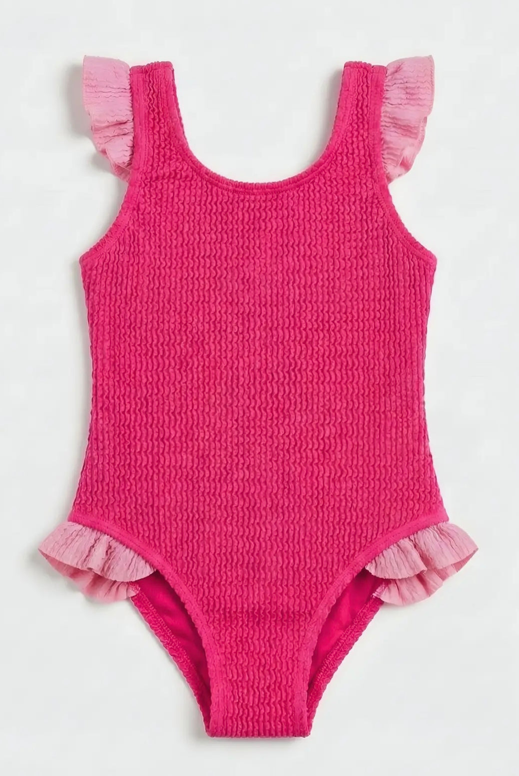 Baby/Toddler crinkle pink one piece bathing suit