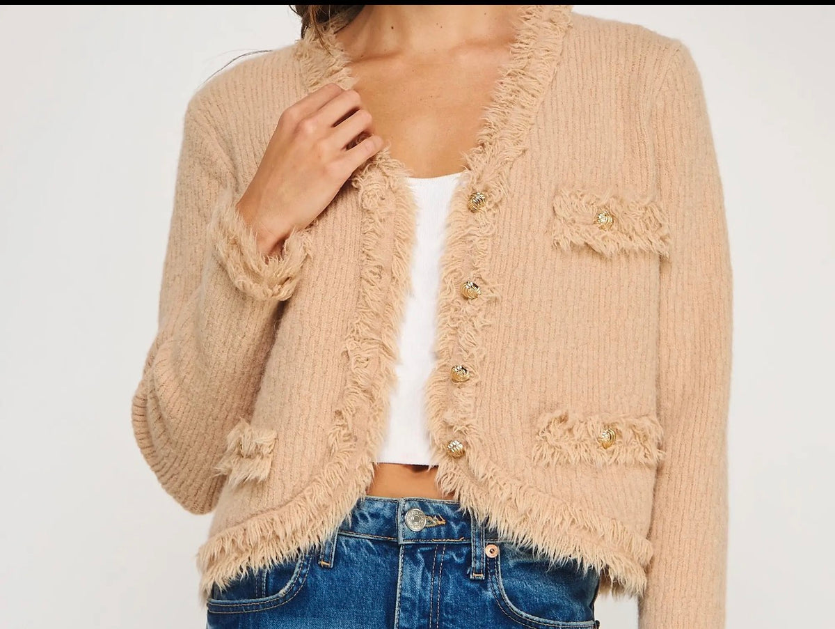 Textured Trim Cardigan