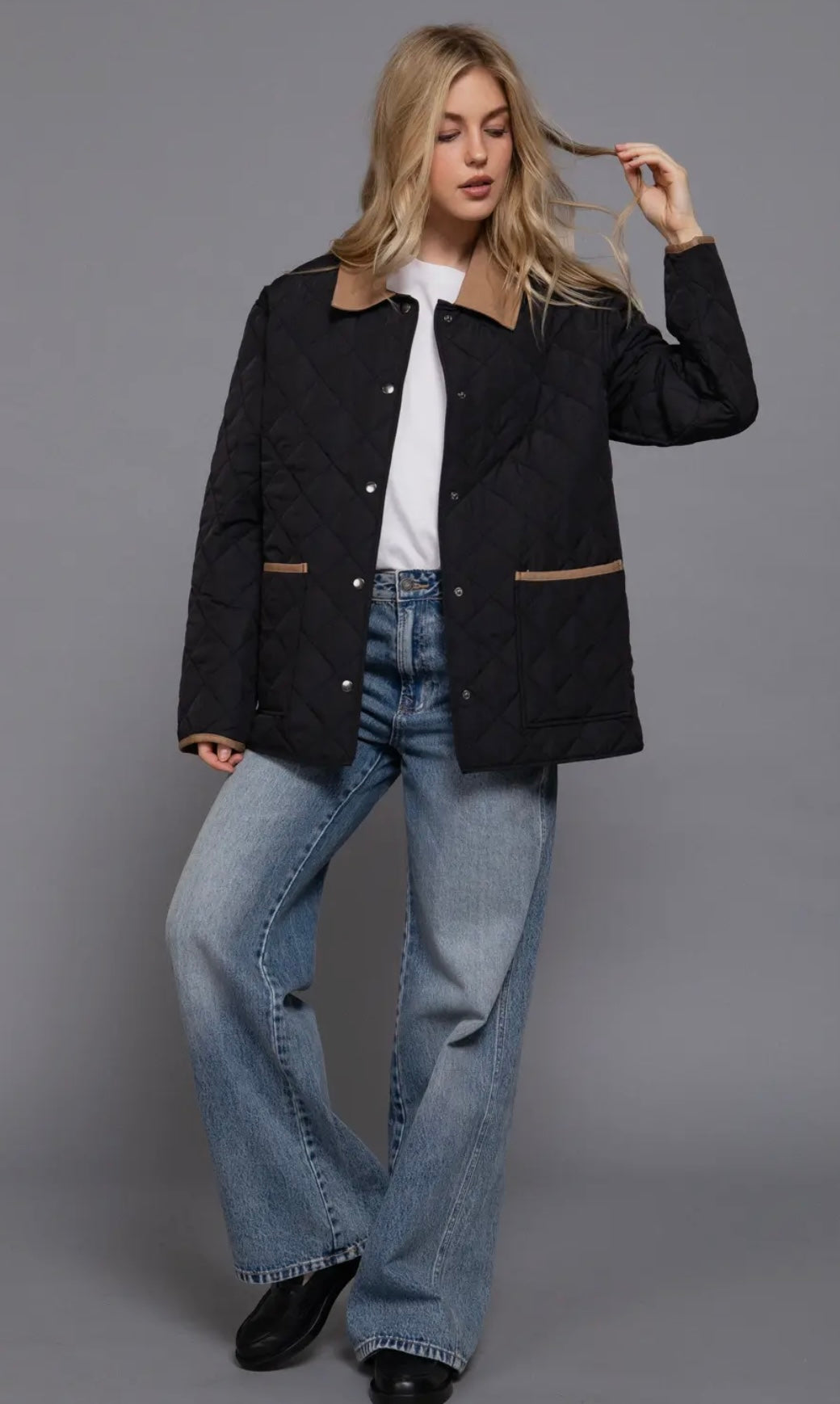 Black puffer work jacket