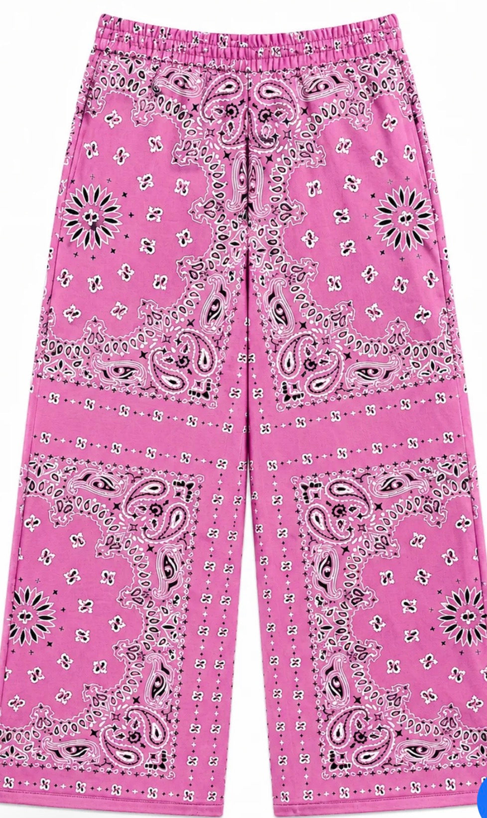 Hot pink bandana wide leg pant