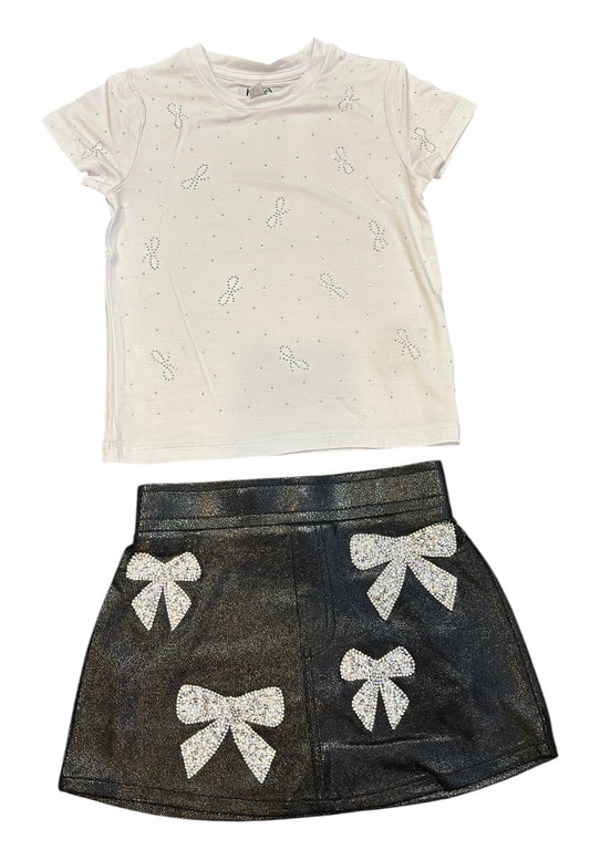 Black Bow Skort & White Bow Tshirt