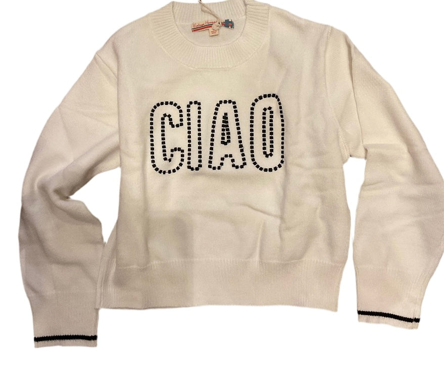 White Ciao Sweater