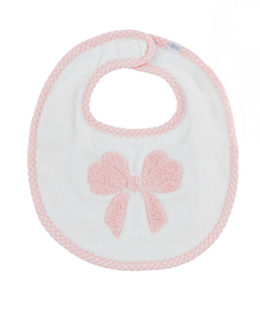 Pink Boucle Bow Bib