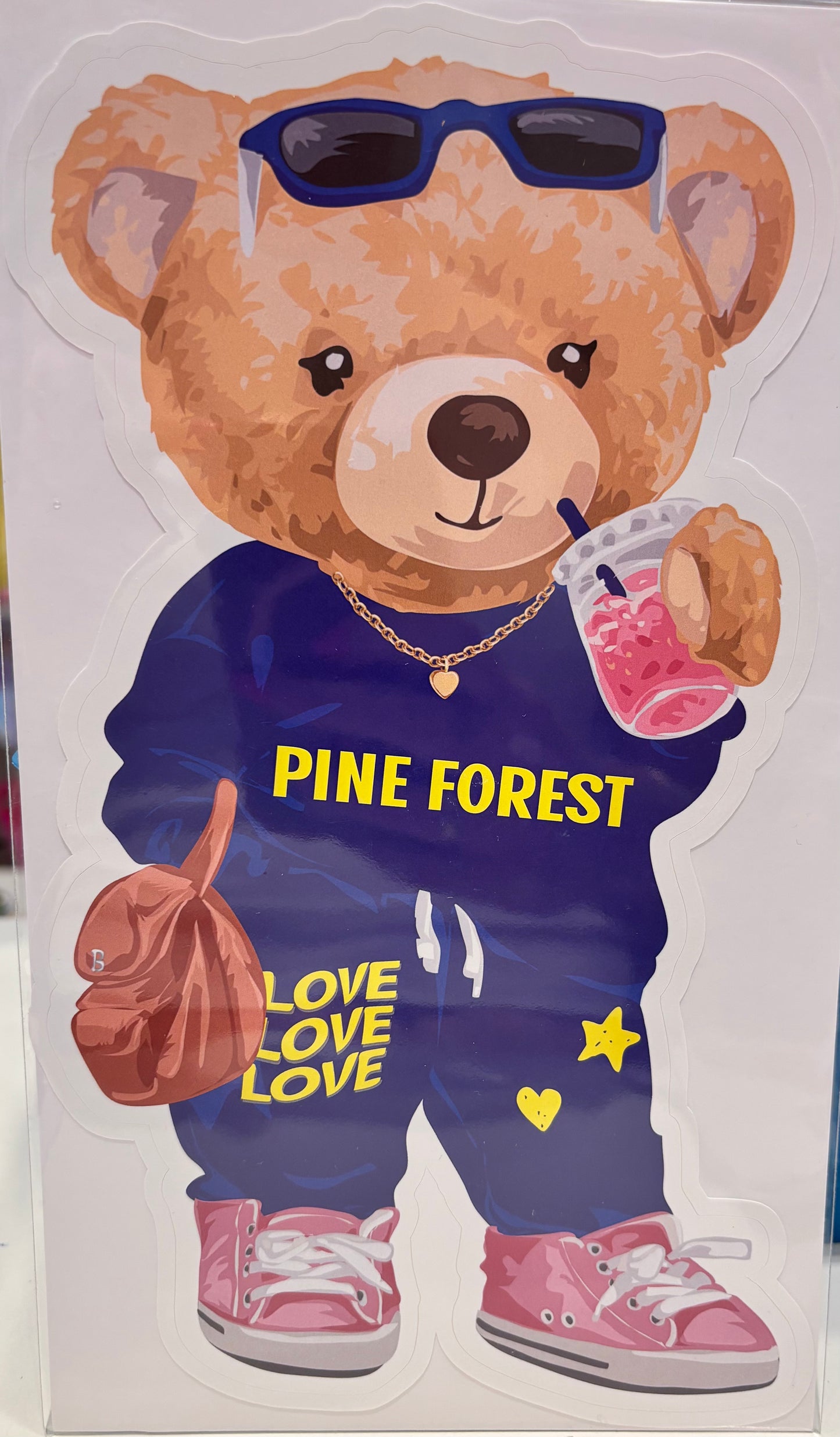 Large Camp Bear Removable Vinyl Sticker