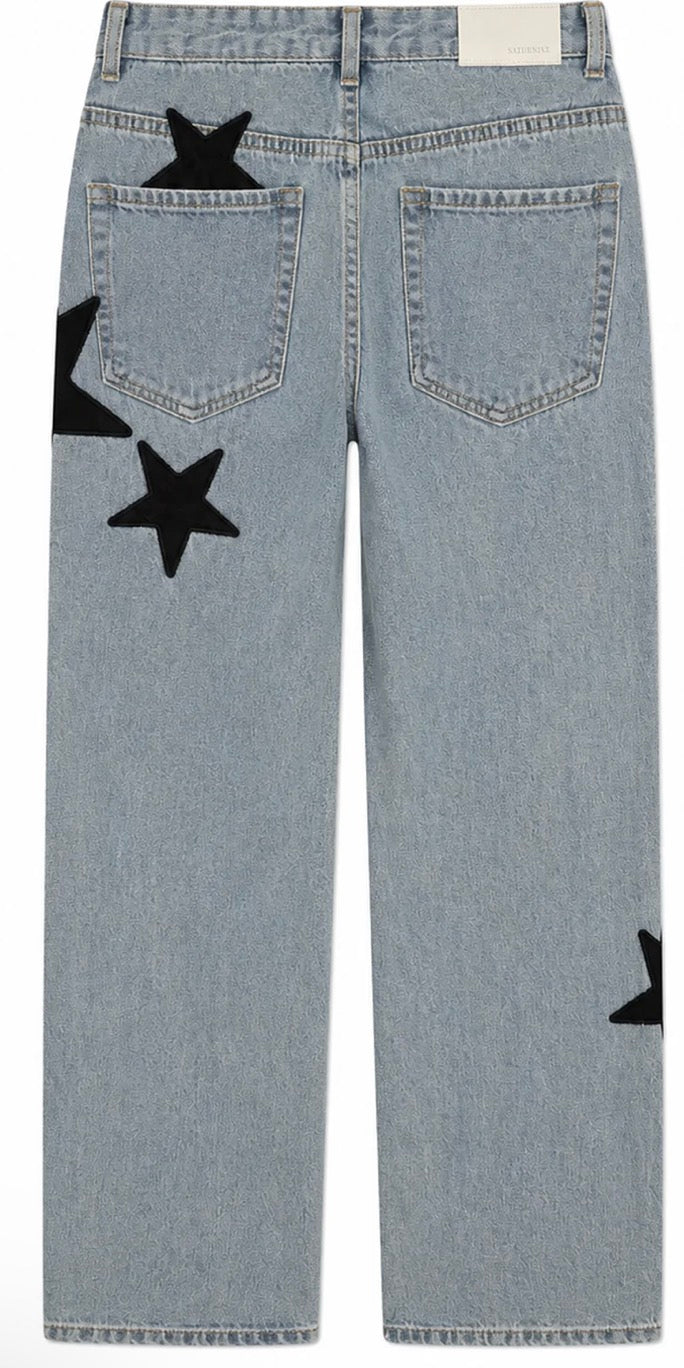 Philly mid wash/black star jeans