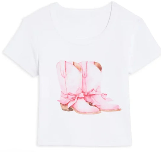 Katie J Cowgirl boots tshirt