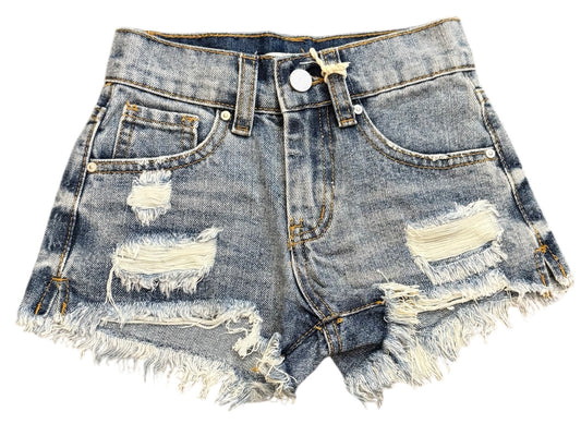 Lt Wash- Distressed Denim Short