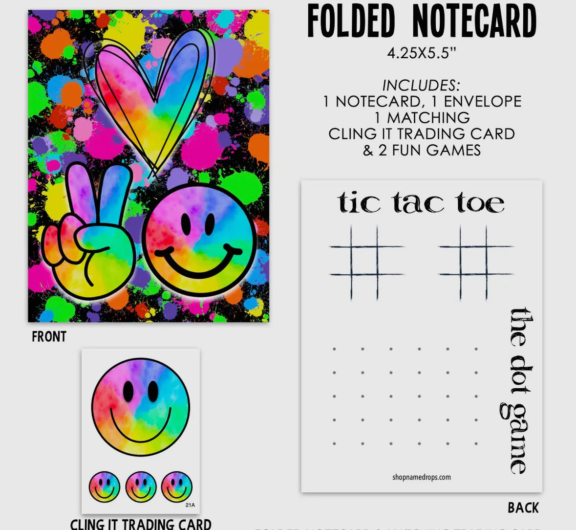 Camp fold over cards with cling it