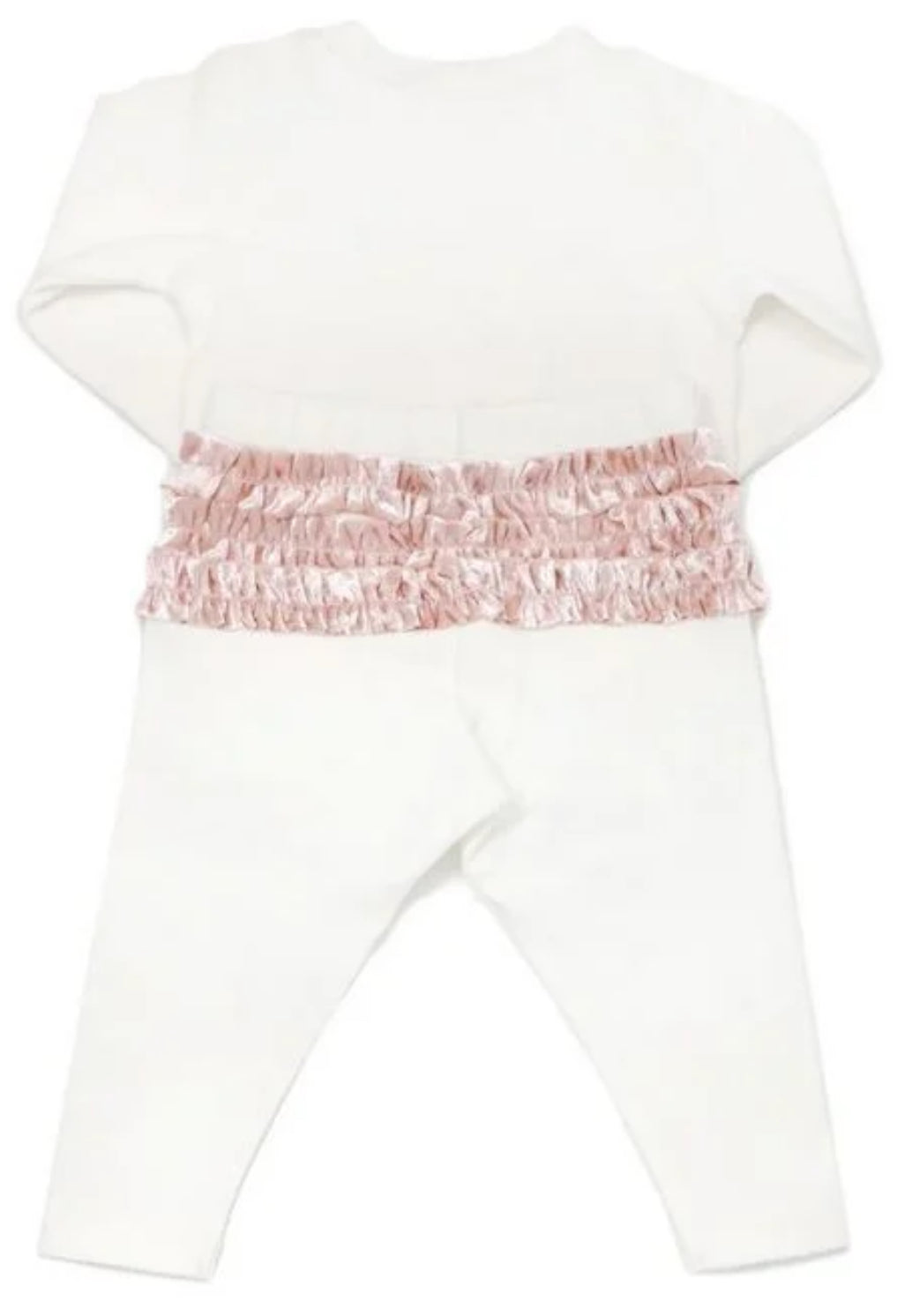 Pink velvet ruffle bow 2pc set