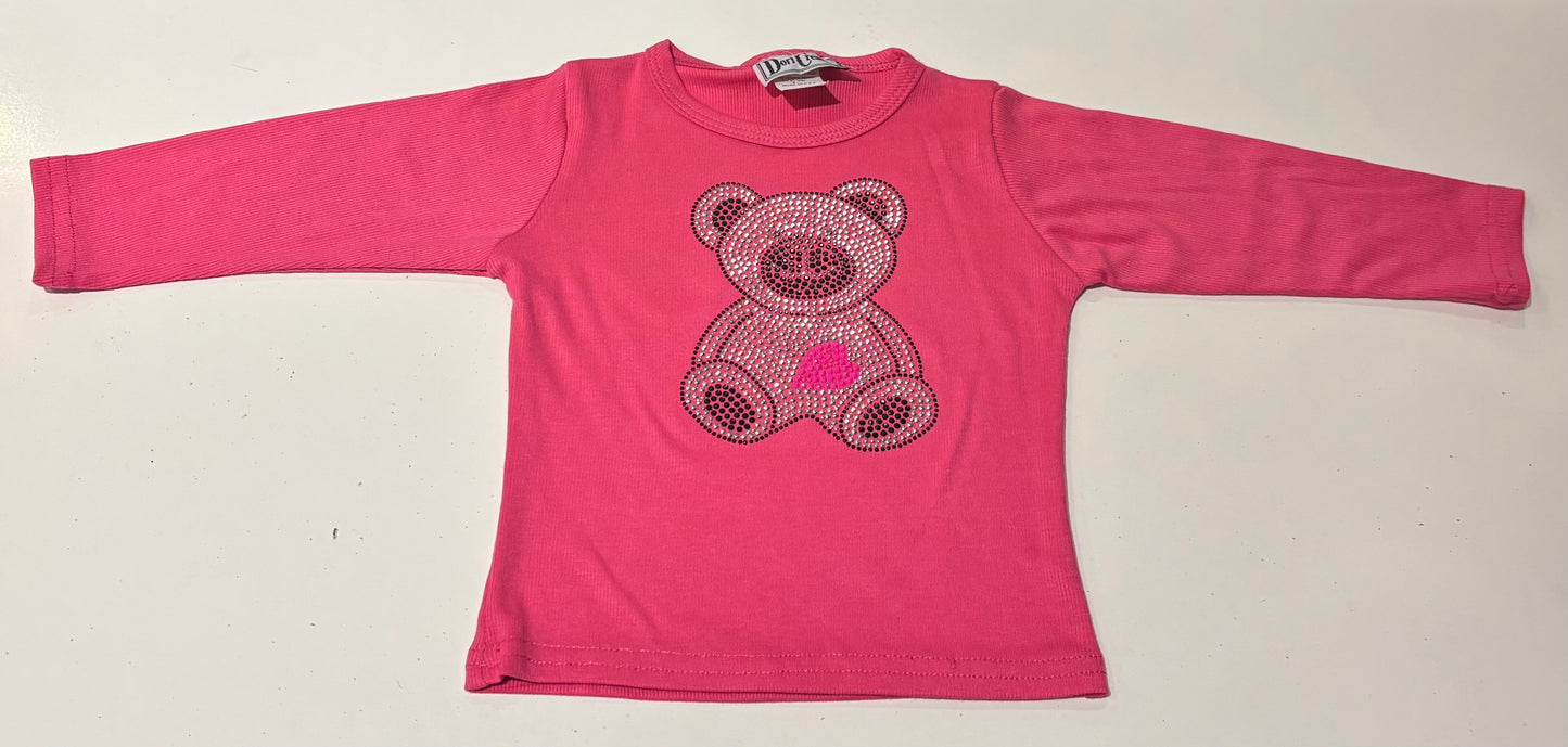 Pink Long Sleeve w Brown Bear