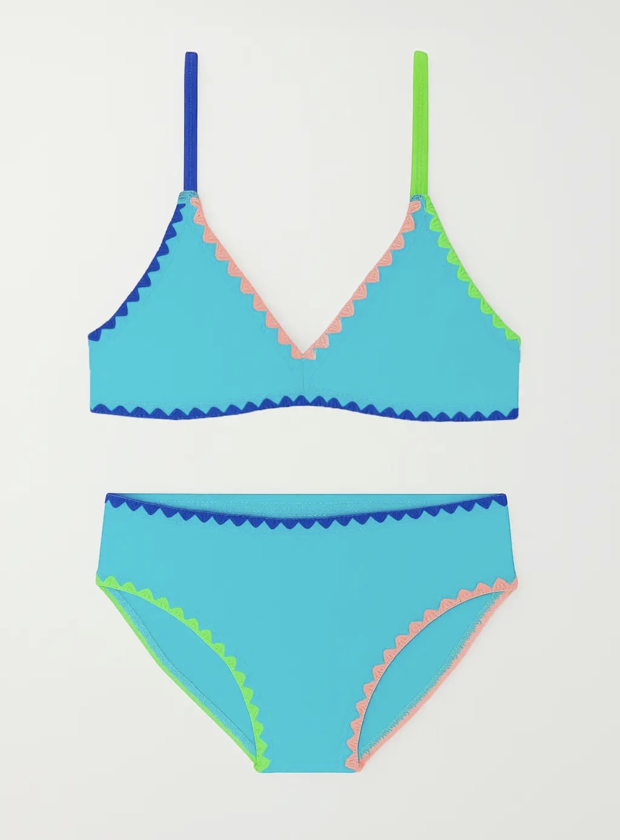 2pc Turquoise Embroidered bikini