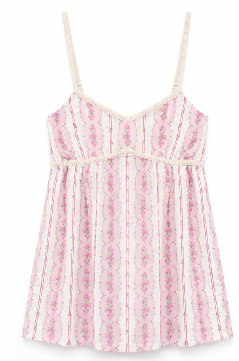 Bloomdt baby pink floral strap dress